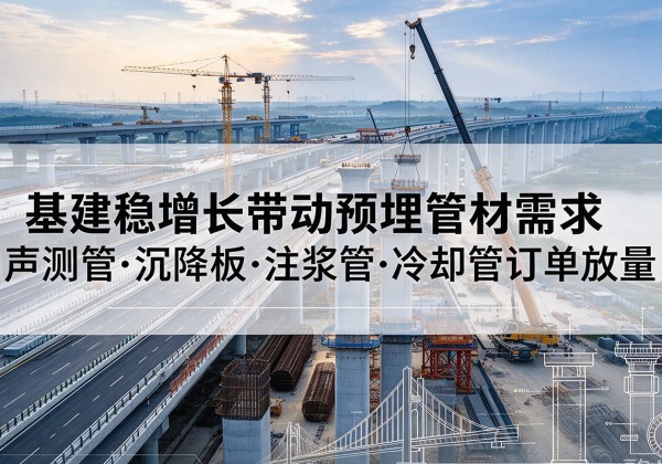 桐庐基建稳增长带动预埋监测管材需求，声测管、沉降板、注浆管订单持续放量